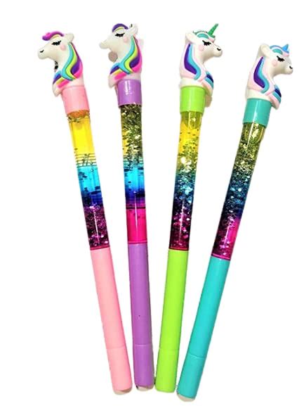 One Click Shopping Unicorn Glitter Gel Pen Pack of 4 : Amazon.in ...