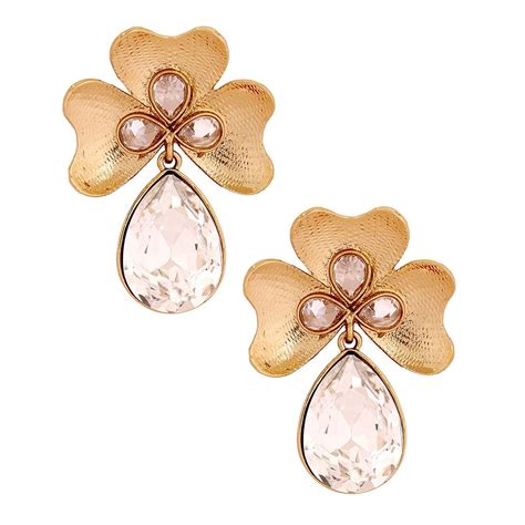 Zivom® Antique 18K Gold Plated Crystal Large Flower Earring For Women ...