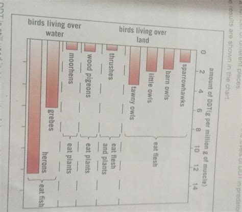 Suggest why wood pigeons and moorhens have low level of ddt in their ...