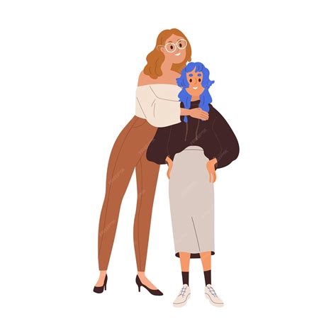 Premium Vector | Women of different height standing together. Tall and ...