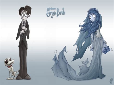 Image result for Tim Burton Corpse Bride Emily and Victor