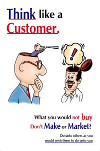 madhusigns 0.254 cm Think like a customer poster in self adhesive vinyl ...