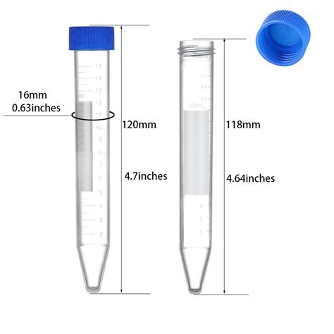 Buy Conical Centrifuge Tubes 15ml, 60 Pack EO sterilized Individually ...