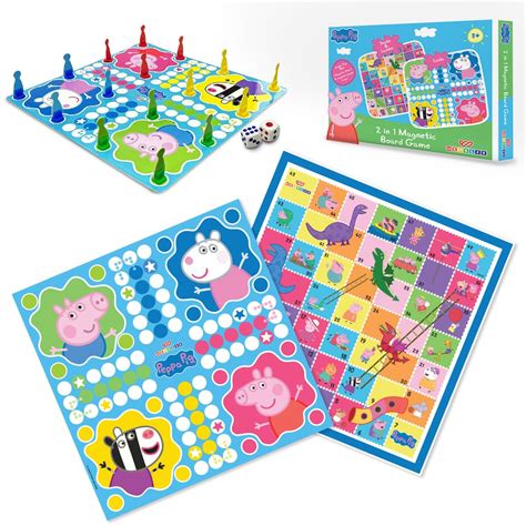Buy Wembley Peppa Pig Magnetic Ludo Board Game for Kids 2 in 1 Snake ...