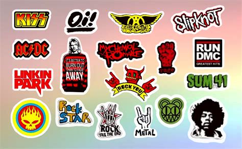 YellowCult™ 50pcs Classic Rock Band Random No-Duplicate Vinyl Stickers ...