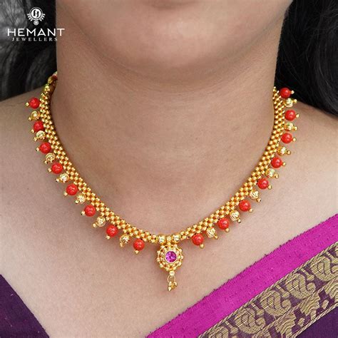 Traditional Maharashtrian Kolhapuri Micro Gold Plated Thushi 16 Vertic ...