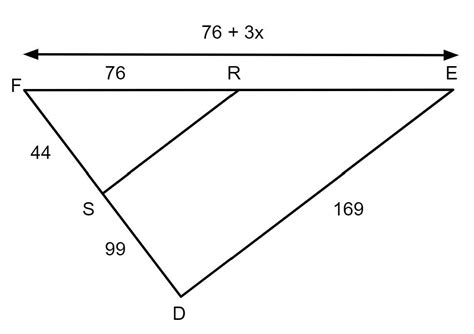 Assume the triangles in the pair below are similar. Find the value of x ...