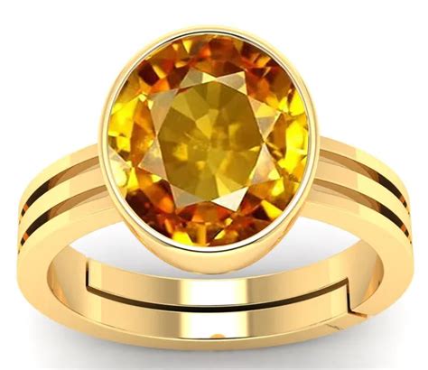 Feel Good 9.25 Ratti Yellow Sapphire (Pukhraj) Original Gemstone Ring ...