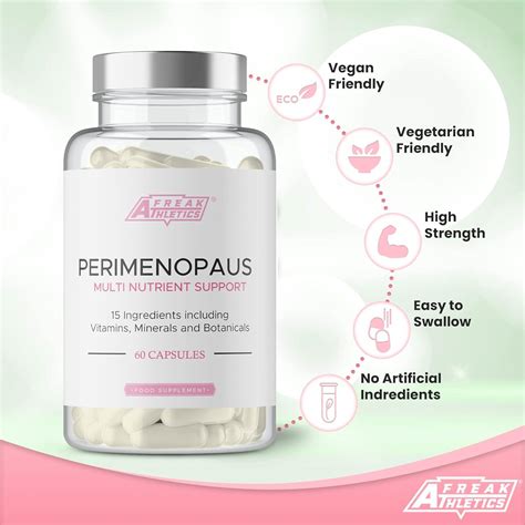 Perimenopause Support Supplements - 60 Capsules for Women's Wellbeing - Early Menopause Relief ...