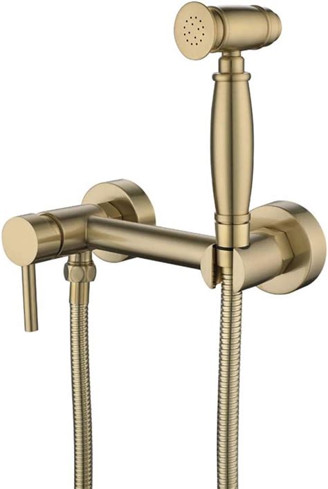 Faucets HandheldSprayer for Toilet Brushed Gold Cloth Diaper Washer Set Wall Mounted Brass ...