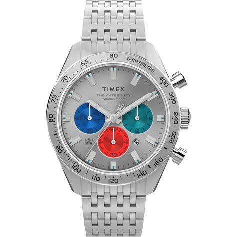 TIMEX Waterbury Traditional Analog Watch for Man with Silver Round Dial ...