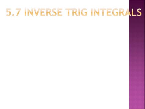 Image result for Inverse Trig Integrals