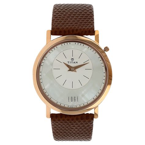 Buy Online Titan Edge Silver Dial Quartz Analog Leather Strap watch for ...