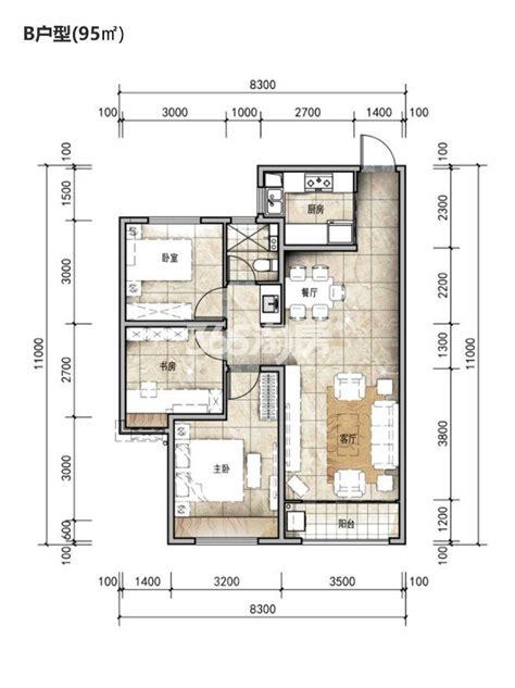 95平米现代风格二居室，预算11万，点击看效果图！-魅力之城装修 - 房天下装修知识