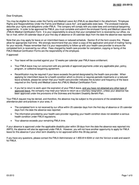 2013-2026 Form FMLA Verizon 20-1923 - Blank Fillable Template | Fill ...