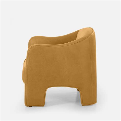 Kate Accent Chair: Unique Design & Comfort in Mustard Vegan Leather ...