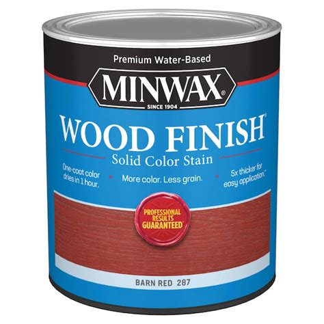 Minwax Wood Finish Water-based Barn Red Solid Interior Stain (1-quart ...