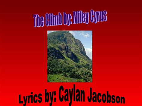 The Climb: Lyrics | PPT