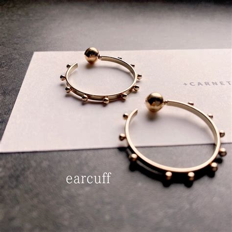 【roue】gold color dot foop pierce or ear cuffs ドットフープピアス or イヤーカフ | +CARNET