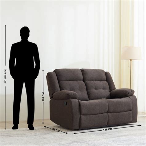 Buy Helios Zurich Fabric 2-Seater Recliner - Brown from Helios by Home ...