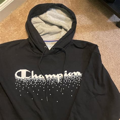 black champion hoodie rarely worn - Depop