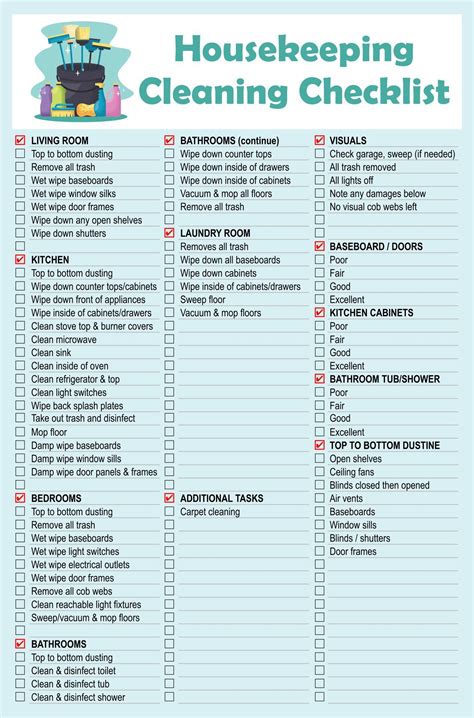 Weekly Cleaning Checklist Printable - Printable And Enjoyable Learning