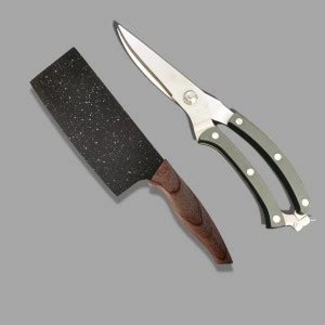 YELONA 2 Pc Stainless Steel, Wood Knife Set Set of Butcher Knife ...