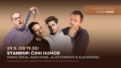 Standup večer: Sašo Stare, Marko Žerjal, Alen Borišek in Aljaž Poredoš ...