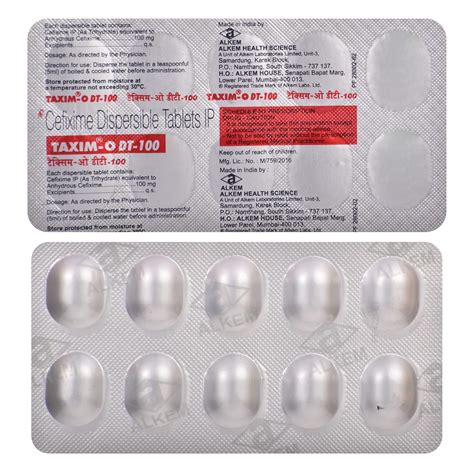 Taxim-O DT-100mg - Strip of 10 Tablets : Amazon.in: Health & Personal Care
