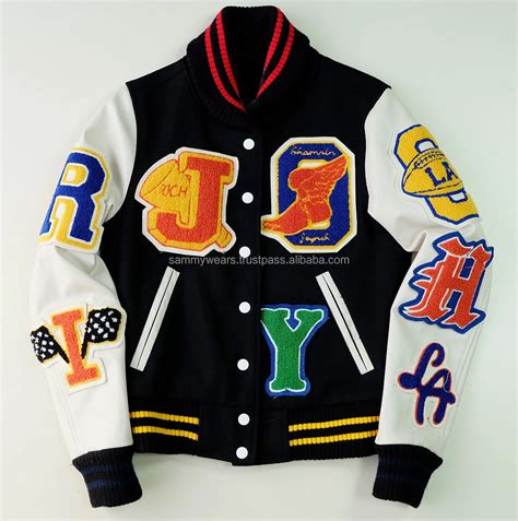 Street Wear Varsity Jacket Men's Wool Leather Letterman Jackets ...