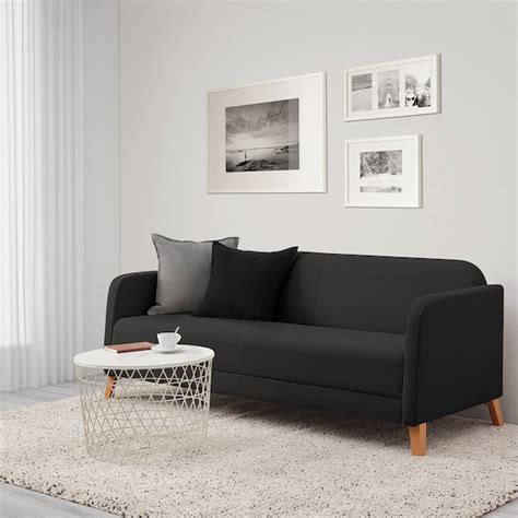 LINANÄS 3-seat sofa, Vissle dark grey - IKEA