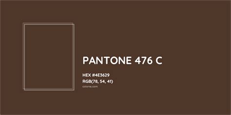 PANTONE 476 C Complementary or Opposite Color Name and Code (#4E3629 ...