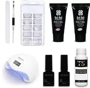Buy Acrylic Gel Poly Nail Gel Nail Extension Set With Top & Base Coat ...