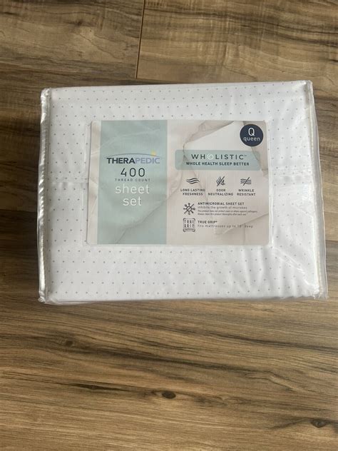 Therapedic Wholistic 400-Thread-Count Queen Sheet Set in Bright White ...