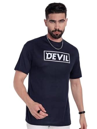 Buy Go Devil Men’s Dark Blue Cotton Printed T-Shirt | Half Sleeve ...