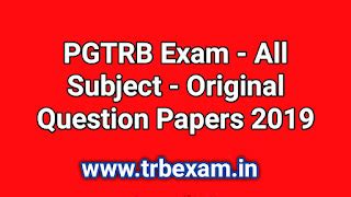 PGTRB 2019 All Subject Original Question Papers Download