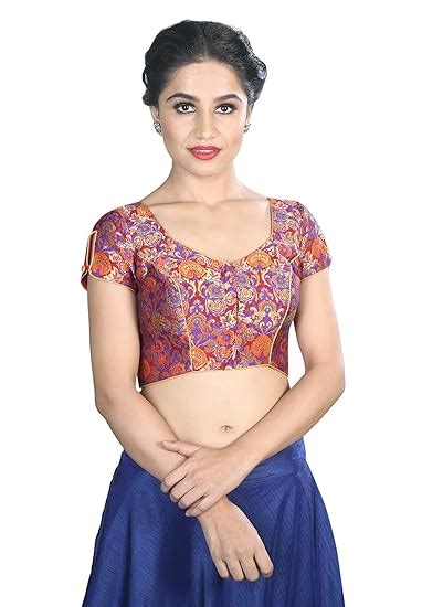 Buy Salwar Studio Women's Multicolor color Brocade Readymade Saree ...