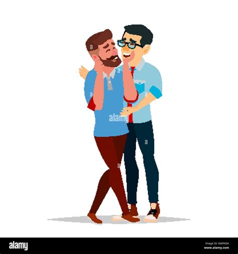 Gay couple lgbt men in love back view cartoon Vector Image