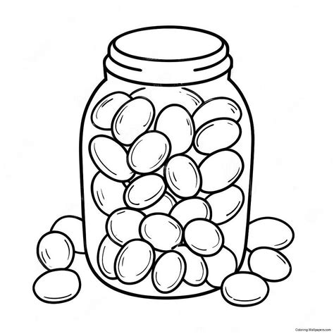Colorful Jelly Beans In A Jar Coloring Page (67655-53535)