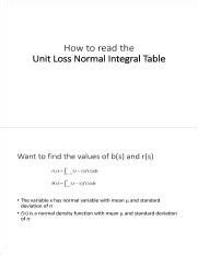Image result for Unit Normal Linear Loss Integral Unlli Table