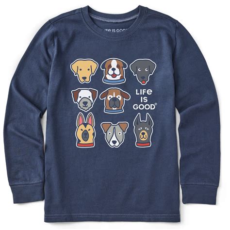 Kids Cute Dogs Long Sleeve Crusher Tee | Shop Life is Good