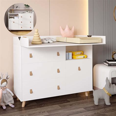 Amazon.com : Lovinouse Baby Changing Table Dresser, 45" Premium Large ...