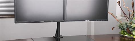 Rife Dual Monitor Mount Double Desk Stand Two Heavy Duty Full Motion ...