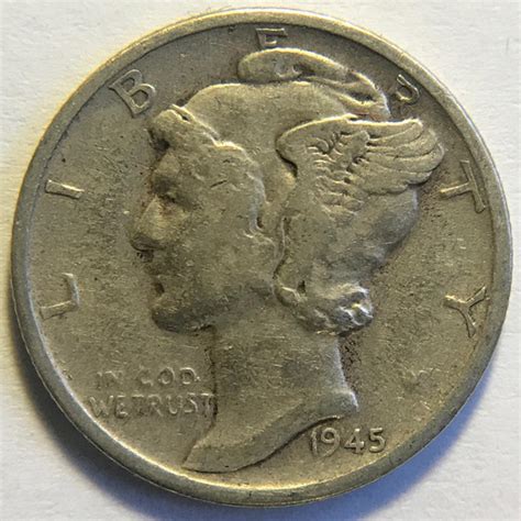 1945 S Mercury Dimes Winged Liberty Silver Dime V1P4R5 - For Sale, Buy ...