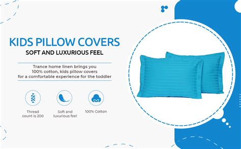 Trance Home Linen 16 inch X 12 inch 100% Cotton Baby/Kids Pillow Covers ...