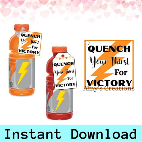 Quench Your Thirst for Victory Gift Tag – Sports and Motivation Tag ...