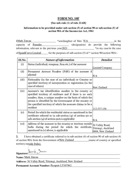 Fillable Online FORM NO. 10F - International RelationsIIT Kharagpur Fax ...