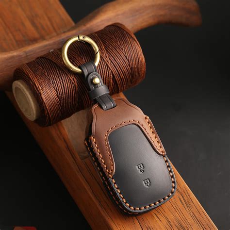 Keyzone dual leather key cover for Innova Crysta, Innova HyCross, Hilu