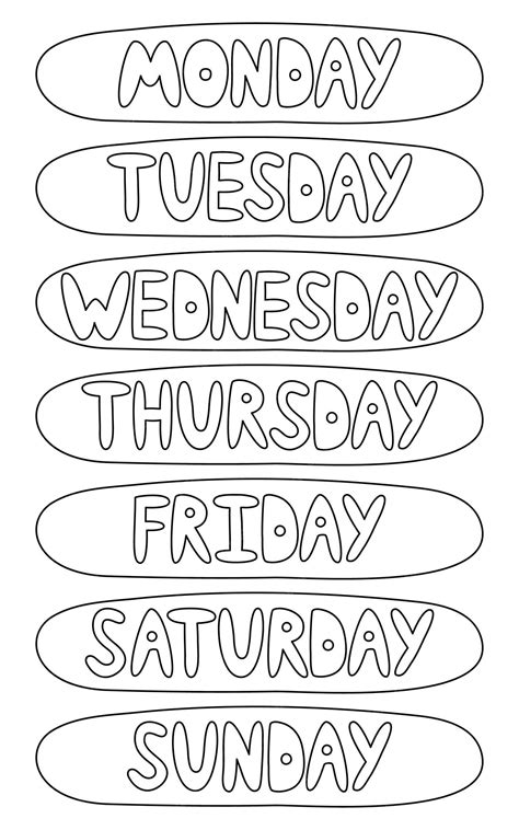 Premium Vector | Handwritten days of week sunday monday tuesday ...