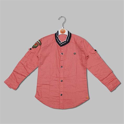 Buy Solid Full Sleeves Mandarin Collar Shirt for Boys – Mumkins